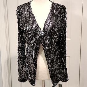 INC International Concepts Black Sequin Jacket
